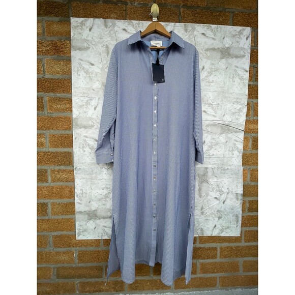NWT XL Pomander Place Tuckernuck Blue
Stripe Maxi Shirt Dress Quiet Luxury - Picture 3 of 12